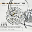 HOMCOM Chandelier Ceiling Light Pendant Light with 5 Globe Lampshades, Silver