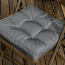 Outsunny 42 x 42cm Replacement Garden Seat Cushion Pad with Ties, Grey