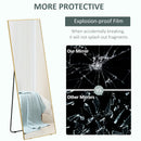 HOMCOM Full Length Mirror Dressing Mirror Wall-Mounted Entryway Gold Frame