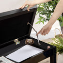 HOMCOM Classic Piano Bench Stool, PU Leather Padded Keyboard Seat Black
