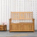 Outsunny 2 Seater Wood Garden Storage Bench Outdoor Storage Box Natural