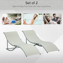 Outsunny Set of 2 Zero Gravity Lounge Chair Recliners Sun Lounger Beige