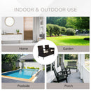Outsunny Companion Seat Table Chair Conservatory Rattan Loveseat Garden Bench