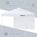 Outsunny 3x3(M) Pop Up Gazebo Canopy Tent w/ 1 Sidewall Carrying Bag White