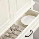 HOMCOM 180cm Kitchen Pantry Storage Cabinet Server Food Organizer, White