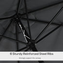 Outsunny 3x2m Patio Parasol Canopy Tilt Crank 6 Ribs Sun Shade Garden Black