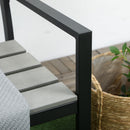 Outsunny 2 Seater Garden Bench with Steel Frame Garden Loveseat 122x65x92cm Grey