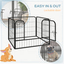 Pawhut Pet Playpen Dog Kennel w/Door Latches Metal In/Outdoor Use 82Lx82Wx60Hcm