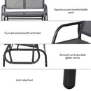 Outsunny 2-Person Patio Glider Bench Gliding Chair Loveseat w/ Armrest Grey