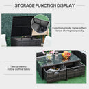 Outsunny 4Pcs Patio Rattan Sofa Garden Furniture Set Table w/ Cushions Brown