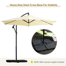 Outsunny 3(m) Banana Parasol Cantilever Umbrella Garden w/ Base Weights, Beige