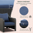 Outsunny 5pcs Outdoor Rattan Sofa Set w/ Storage Function Side Table & Ottoman