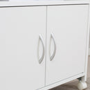 Vinsetto Mobile Printer Stand w/ Storage Shelf Universal Wheels for Home White