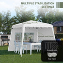 Outsunny 2.4 x 2.4m UV50+ Pop Up Gazebo Canopy Tent with Carry Bag, White