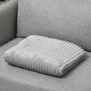HOMCOM Flannel Fleece Blanket Single Size Throw Blanket for Bed 152x127cm Grey