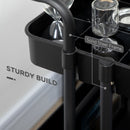 HOMCOM 3-Tier Utility Cart, Rolling Serving Trolley with Baskets and Hooks