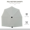 Outsunny 2m Half Garden Parasol Market Umbrella w/ Crank Handle, Base Cream