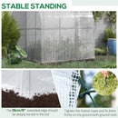 Outsunny Walk-In Lean to Wall Greenhouse w/ Zippered Door 214x118x212cm, White