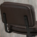 HOMCOM Swivel Bar Stools Set Of 2 PU Leather for Home Kitchen Counter Brown
