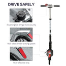 HOMCOM Folding Kick Scooter Hight-Adjustable w/ Rear Brake & Double Shock White