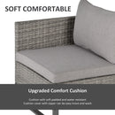 Outsunny 5pcs Patio Rattan Sofa Chaise Lounge Double Sofa Bed w/ Coffee Table