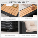Outsunny 4Pcs Rattan Sofa Set Garden Furniture Set with Armrest Cushions Black