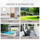 Outsunny Rattan Corner Sofa Garden Rattan Furniture Single Sofa Chair Dark Grey