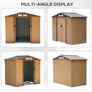 Outsunny Garden Shed Storage Unit w/Locking Door Floor Foundation Vent Yellow