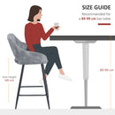 HOMCOM Bar Stools Set of 2, Velvet-Touch Fabric Counter Height Bar Chairs Grey