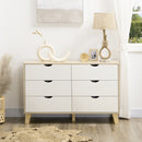 HOMCOM Chest of Drawers, 6 Drawer Unit Storage Chest Bedroom White and Brown