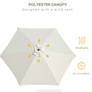 Outsunny Patio Umbrella Parasol Sun Shade Garden Aluminium Cream White 2.7M