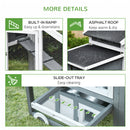 PawHut Wooden Chicken Coop w/Outside Run, Nesting Box, Slide Out Tray, Ramp