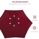Outsunny Patio Umbrella Parasol Sun Shade Garden Aluminium Wine Red 2.7M
