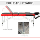HOMCOM Portable PVC Massage Table Beauty Therapy Couch Bed Spa Aluminum Red