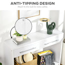 HOMCOM Console Tables, Hallway Table w/ Drawers and Shelf for Living Room,White
