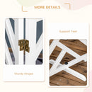 PawHut Wooden Pet Gate Foldable Freestanding Pet Gate w/ Three Panels - White