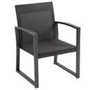Outsunny Patio PP Rattan Style Garden Bistro Set, Armchairs & Tea Table Set