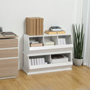 HOMCOM 3 Compartments Storage Cabinet for Living Room, Nursery Room, Hallway