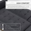 HOMCOM Upholstered Sofa bed 3 Seater Home Theater with Storage Grey