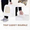 Pawhut Large Litter Box Self Cat Toilet Fully Enclosed Kitten Pan w/Scoop White