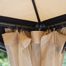 Outsunny 10' x 12'/3(m)x3(m) Steel Fabric  Patio Gazebo Vented Roof w/Mesh Sidewall