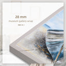 HOMCOM Hand-Painted Wall Art, Canvas Painting Artwork Beach Boat, 90 x 90 cm