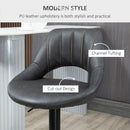 HOMCOM Barstools Set of 2 Adjustable Swivel Height Gas Lift PU Leather Chairs