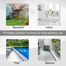 Outsunny Outdoor Garden Furniture Rattan Single Middle Sofa w/ Cushion Dark Grey