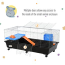 PawHut 119cm Small Animal Cage for Rabbit Ferret Guinea Pig w/ Food Dish Black