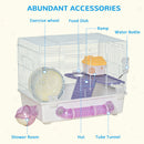 PawHut Hamster Cage Gerbil Rodent House Small Animal Habitat Exercise Wheels
