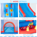 Outsunny 4 in 1 Kids Bouncy Castle Inflatable Slide Climbing Wall w/ Air Blower