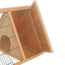 PawHut Wooden Rabbit Hutch Triangle Bunny Ferret Cage Guinea Pig Run Yellow