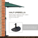 Outsunny 3 (m) Metal Frame Garden Furniture Parasol Half Round Umbrella