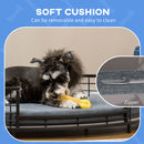 PawHut Raised Dog Bed Modern Pet Sofa, for Small Medium Dogs W/ Cuhsion - Black
